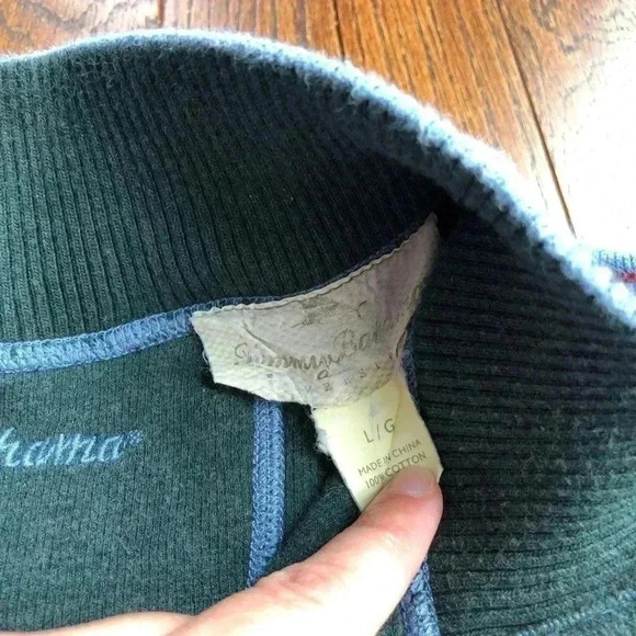 Tommy Bahama Men’s L Heathered Blue 1/4 Zip 100% Cotton Pullover Sweater - Picture 5 of 9